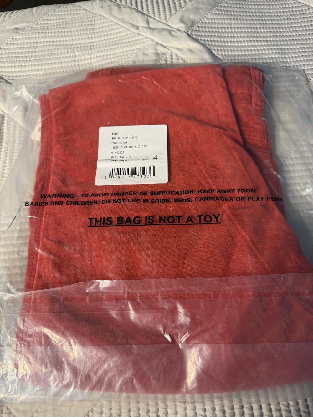 Free People High Time Kick Flare Red Dahlia Corduroys Sz 14 NWT - Picture 8 of 13